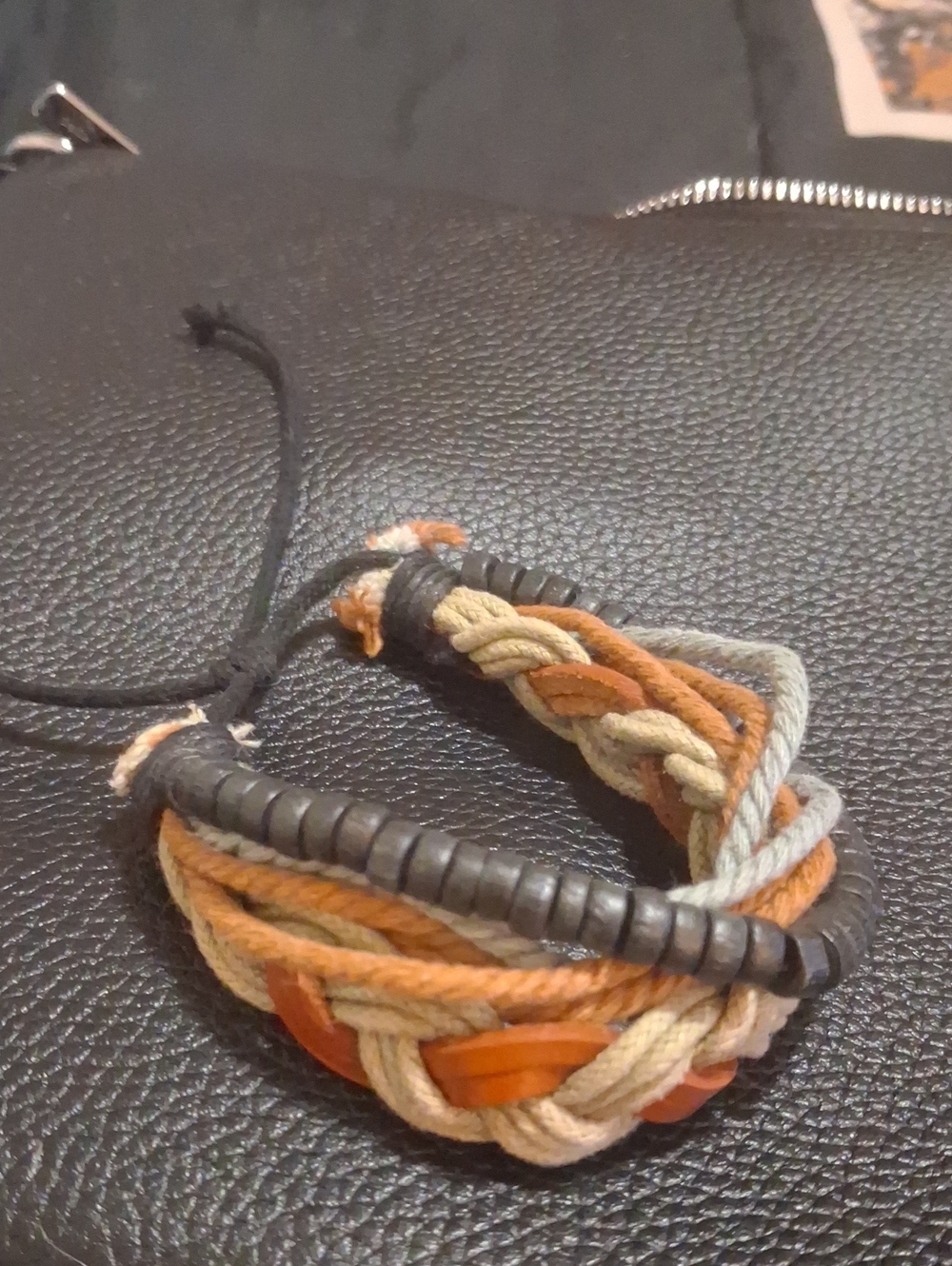 Braided Multi-Color Leather & Cord Bracelet